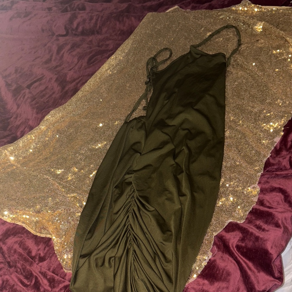 Elegant Olive Green Dress
